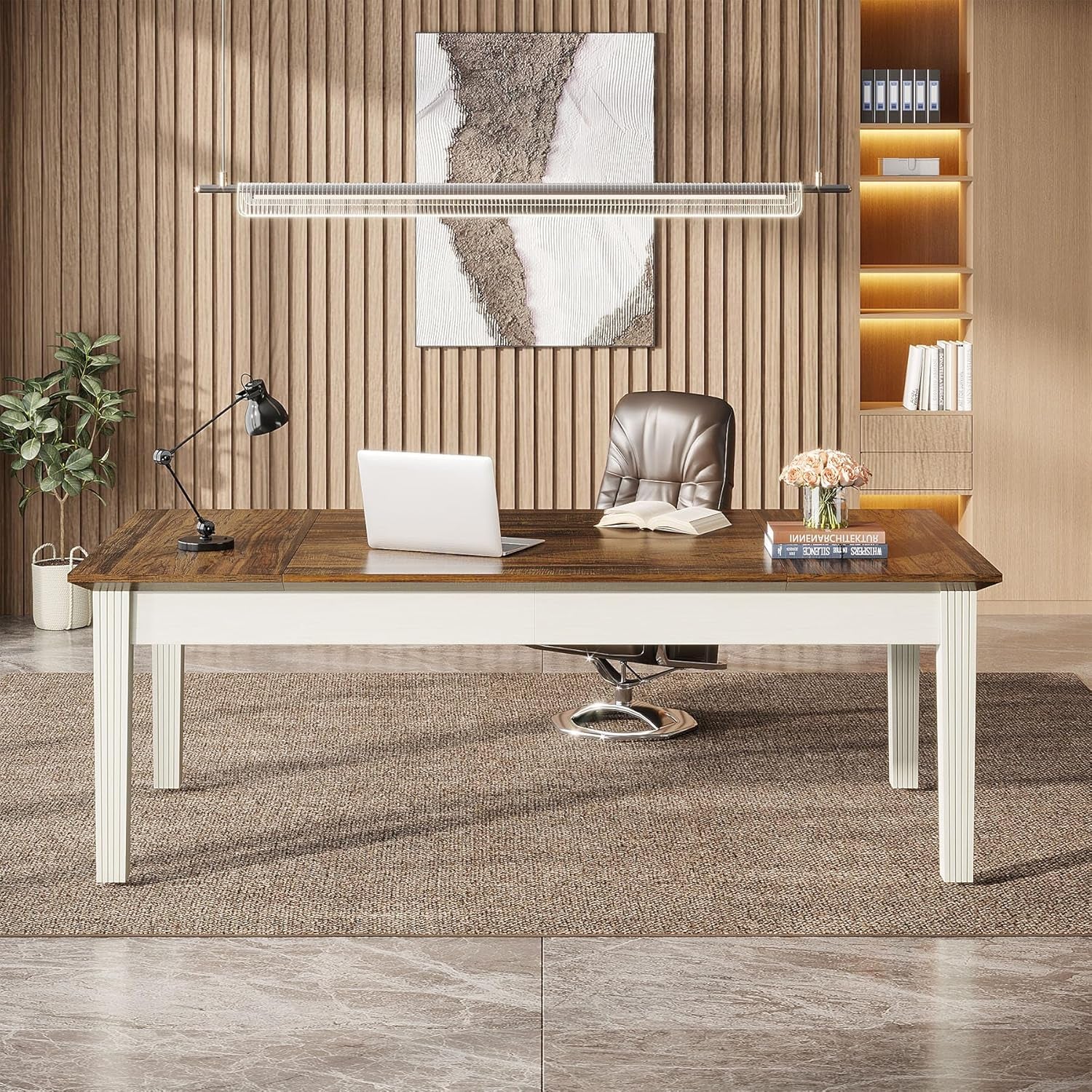 62Inch Computer Desk Work station Solid Wood Construction