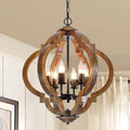 Six Light Farmhouse Chandelier Rustic Black Metallic