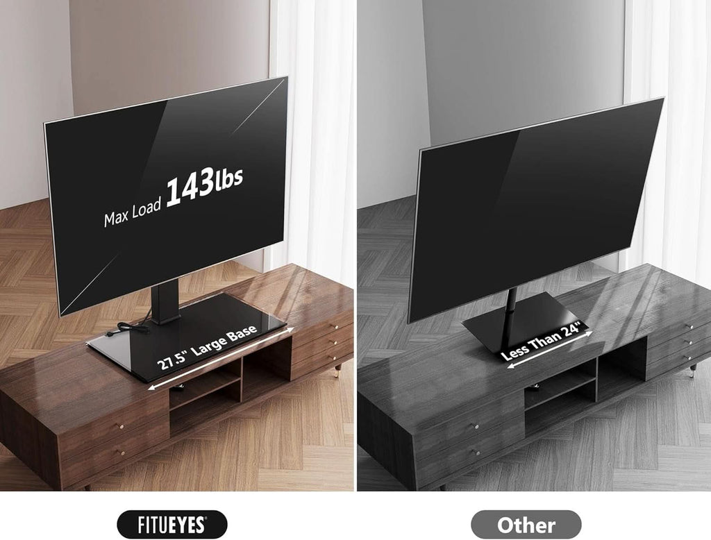 50 To 85 Inches TV Stand Height Adjustable Swivel Base Outlets