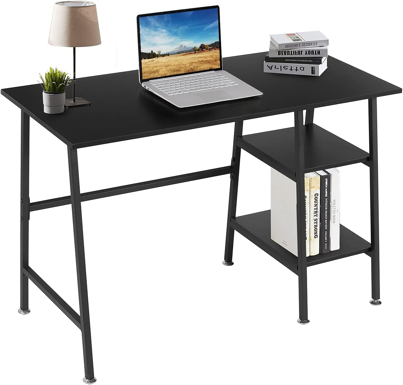 FortyThreeInch Industrial Versatile Desk With Shelves