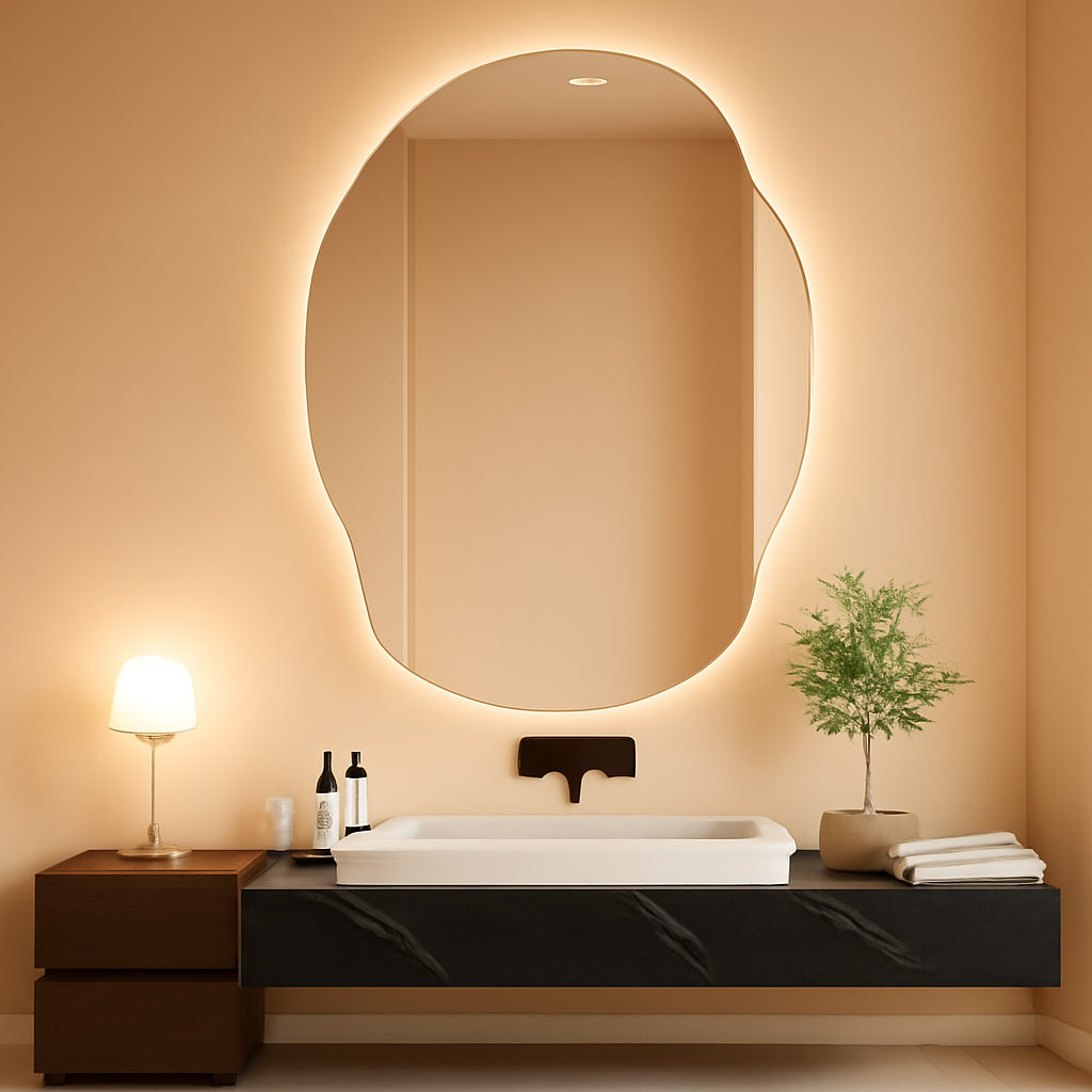 40X30 Inch Backlit LED Bathroom Mirror Memory Antifog