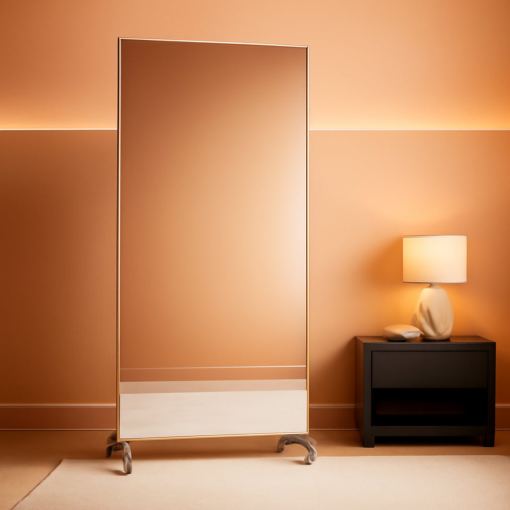 Glassless Rolling Mirror 71x31 On Wheels Midnight Black
