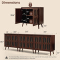 Walnut Finished Sideboard Cabinet 94.5 Inches Width