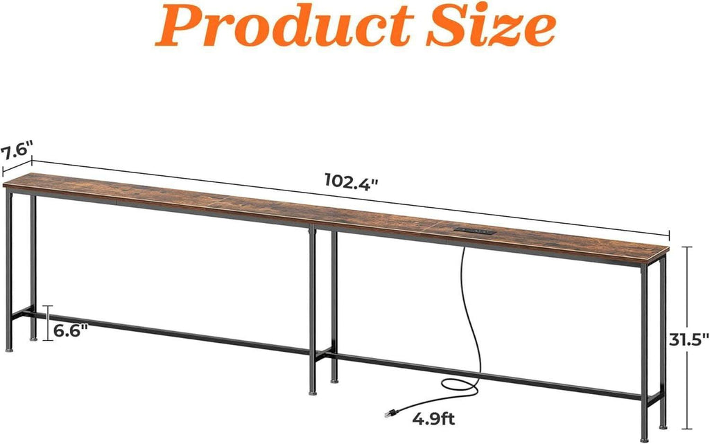 102 Inch Heavy Duty Industrial Console Table With Outlets
