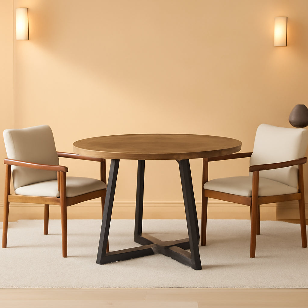47.2 CircularPremiumDurable Brown Dining Table For Six