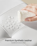Cloud White Leatherette Storage Ottoman Bench 15x43