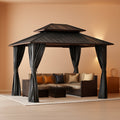 10x12 Aluminum Gazebo With Gray Double Galvanized Roof