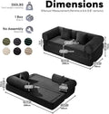 79 Inch Convertible Sofa Bed Black Luxurious Comfort