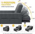 SlateGray Convertible Sleeper Sofa Bed With Armrests