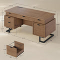 63 Inch Executive Desk With Integrated Charging Station