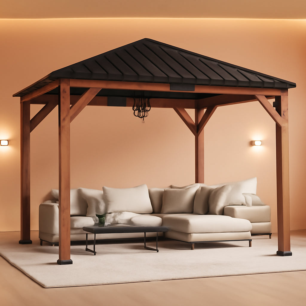 12x12 Cedar Gazebo With Weather Resistant Galvanized Roof