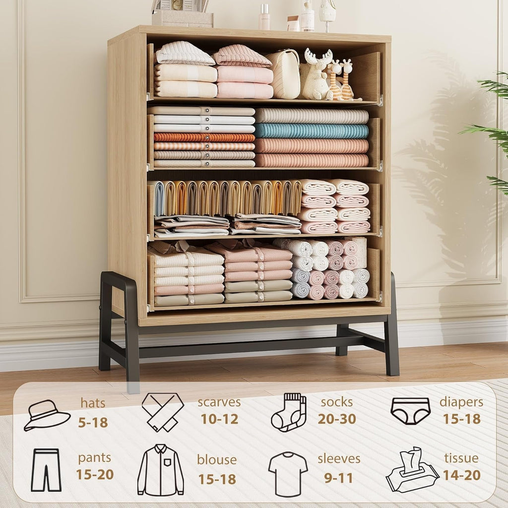 Natural Oak Dresser 38 Inches Tall Freestanding Storage