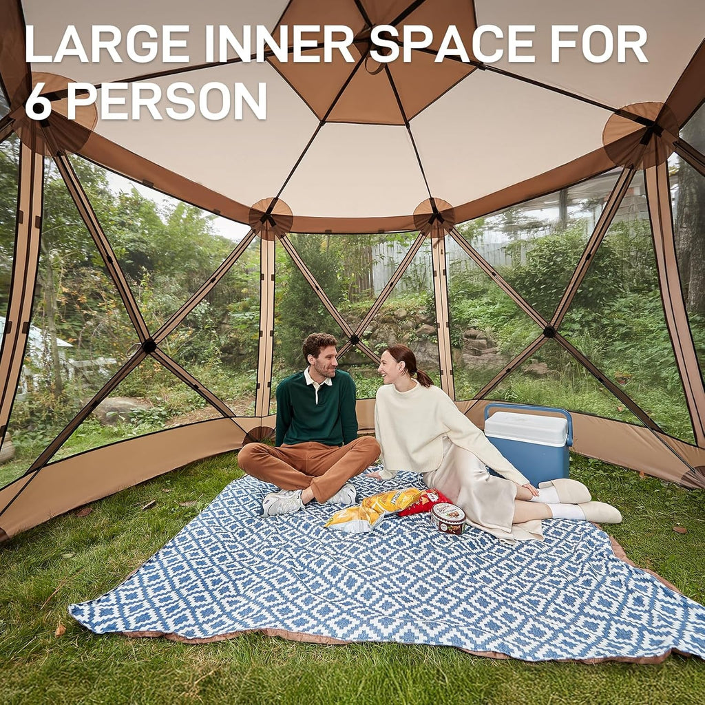 Khaki Pop Up Instantly SetUp Screen Tent 11.5x9.8ft