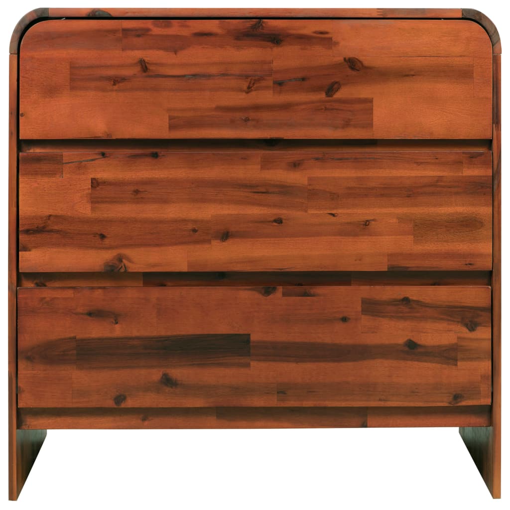 NNEVL Chest of Drawers Solid Acacia Wood 90x37x75 cm