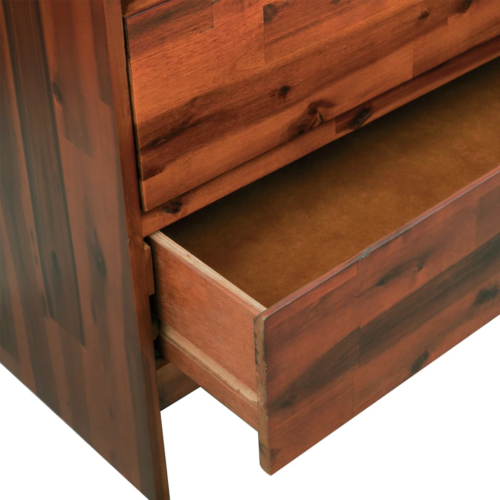 NNEVL Chest of Drawers Solid Acacia Wood 90x37x75 cm