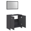 NNEVL Bathroom Furniture Set Grey Chipboard