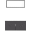 NNEVL Bathroom Furniture Set Grey Chipboard