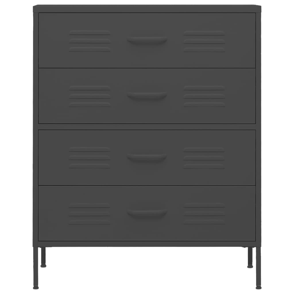 NNEVL Chest of Drawers Anthracite 80x35x101.5 cm Steel