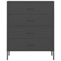 NNEVL Chest of Drawers Anthracite 80x35x101.5 cm Steel