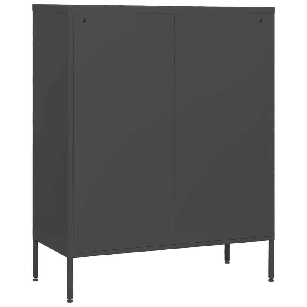 NNEVL Chest of Drawers Anthracite 80x35x101.5 cm Steel