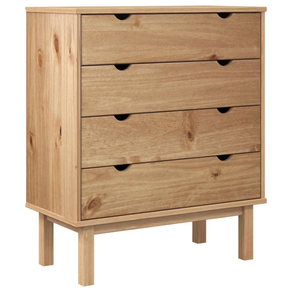 NNEVL Drawer Cabinet OTTA 76.5x39.5x90cm Solid Wood Pine