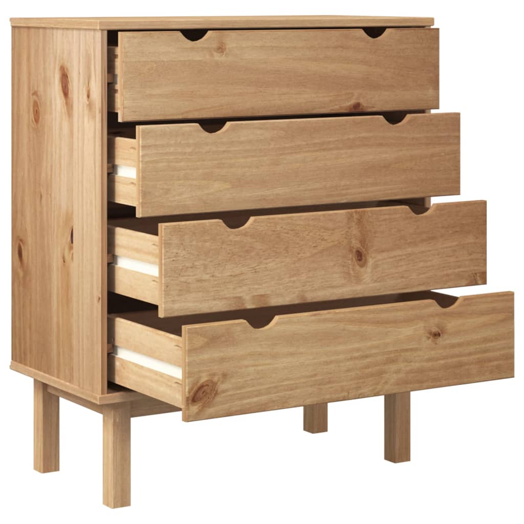 NNEVL Drawer Cabinet OTTA 76.5x39.5x90cm Solid Wood Pine