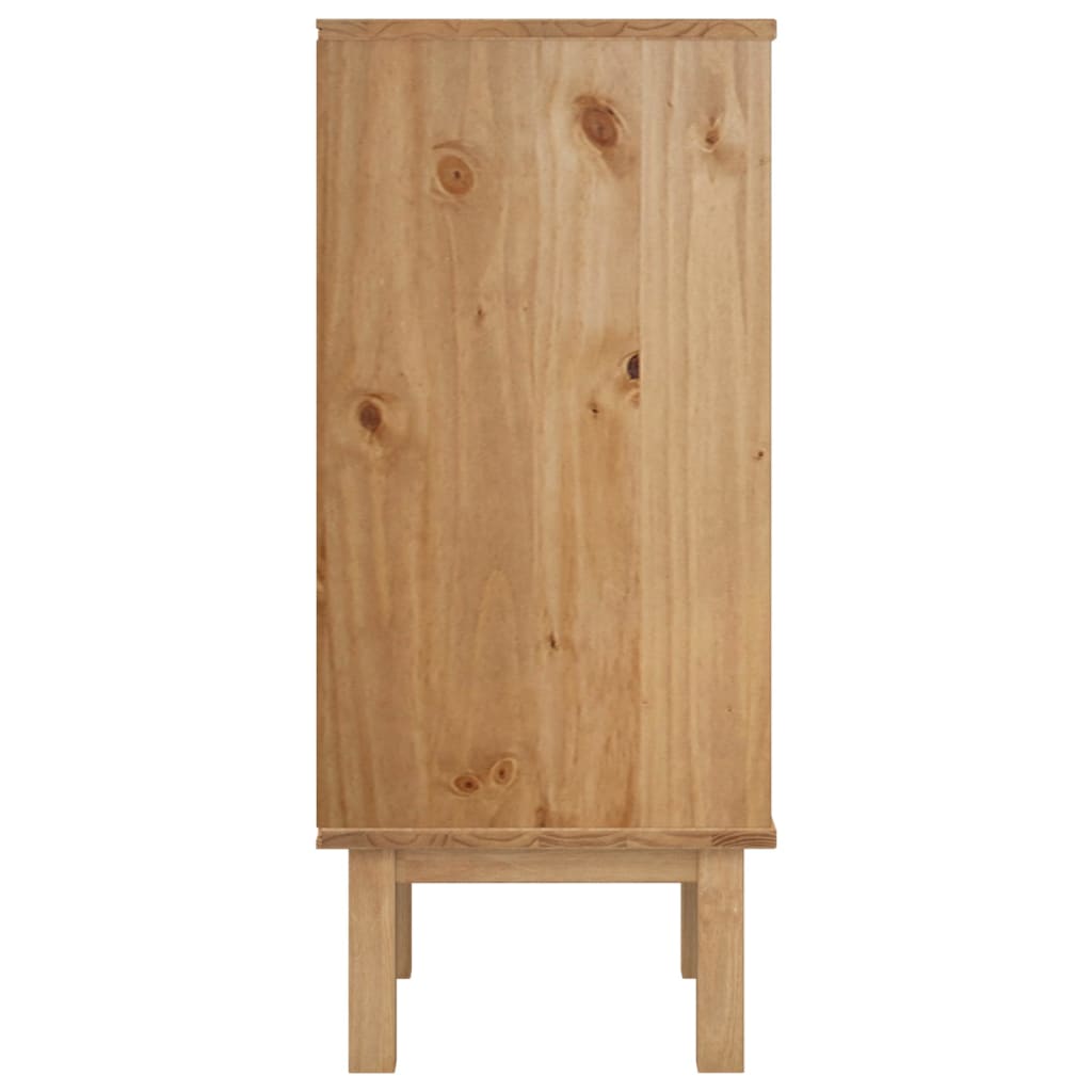 NNEVL Drawer Cabinet OTTA Brown&White 76.5x39.5x90cm Solid Wood Pine