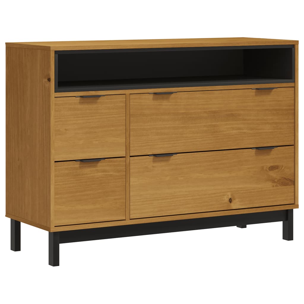 NNEVL Drawer Cabinet FLAM 110x40x80 cm Solid Wood Pine