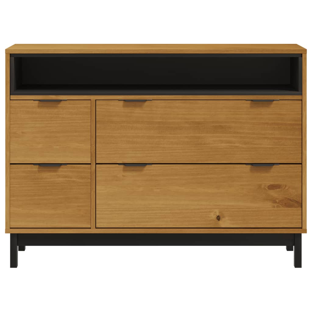 NNEVL Drawer Cabinet FLAM 110x40x80 cm Solid Wood Pine