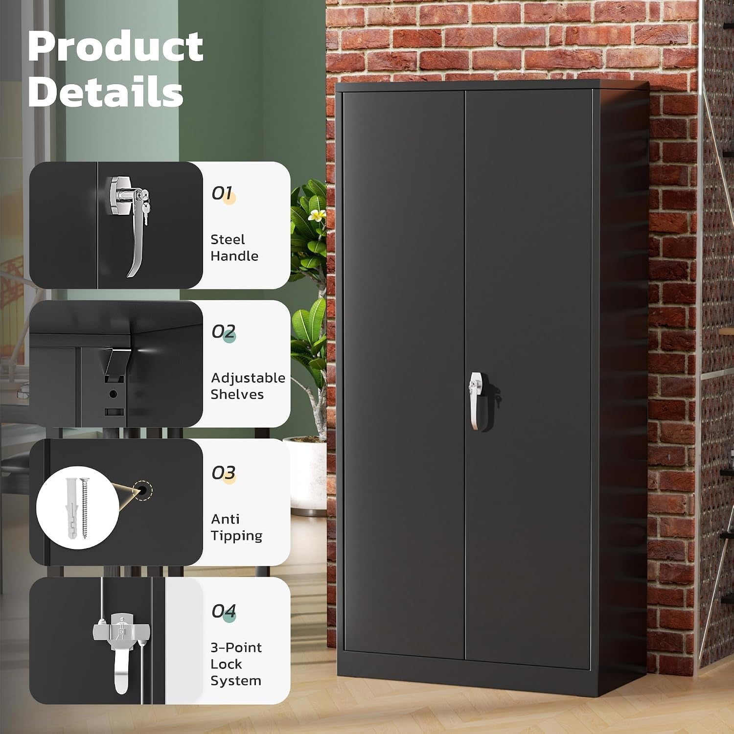 72Inch Tall Green Velly Locking Cabinet Metal Storage