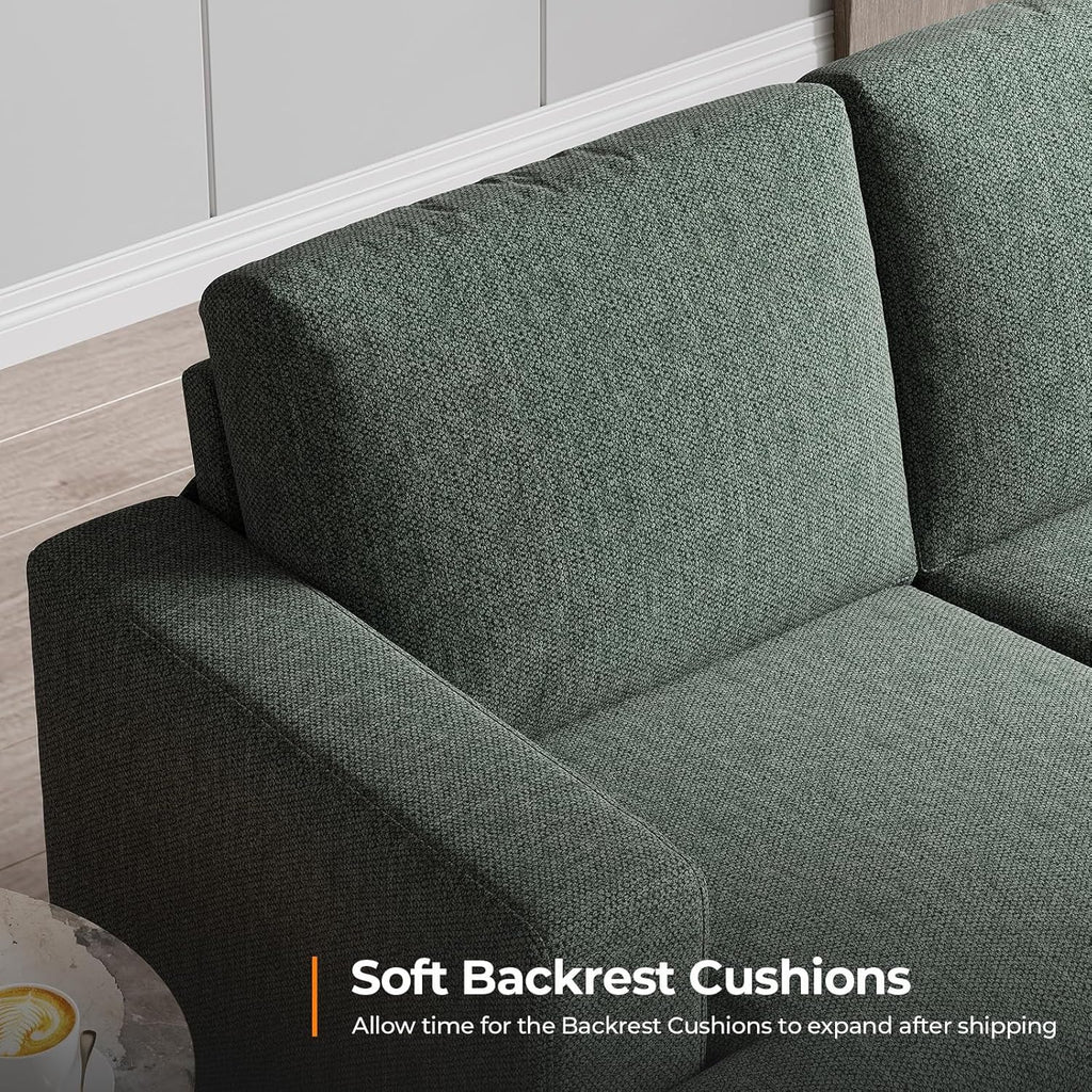 89 Inches Oversize Three Seater Sofa Green Upholstery