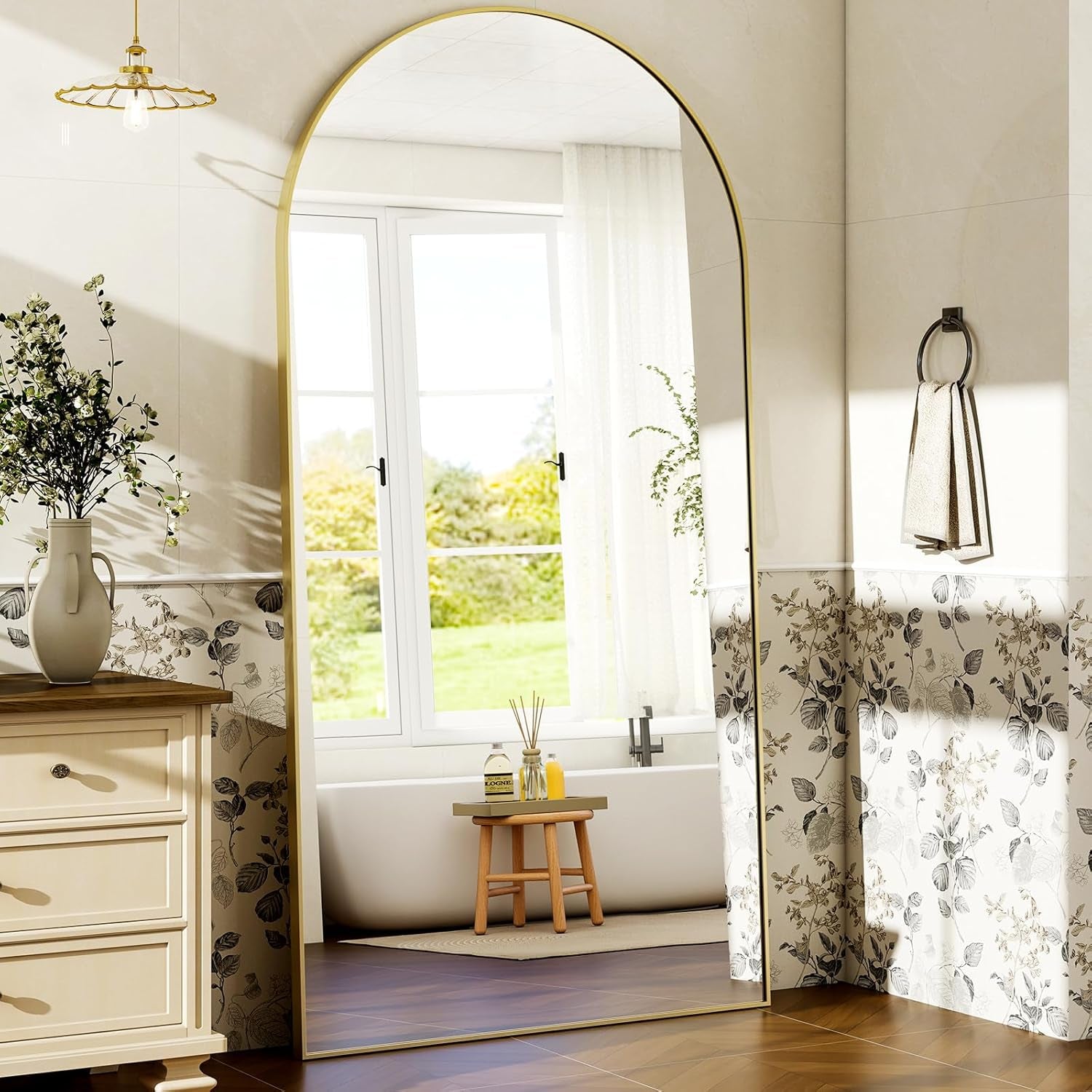 71x30 Arched Complete Length Aluminum Framed Mirror