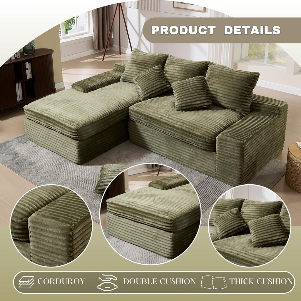 Celestial Cloudlike Modular Sectional Sofa 99 Inch Emerald