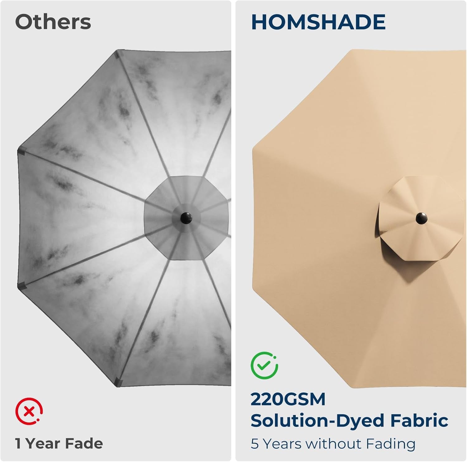Ten Foot Solar LED Cantilevered Patio Umbrella Beige