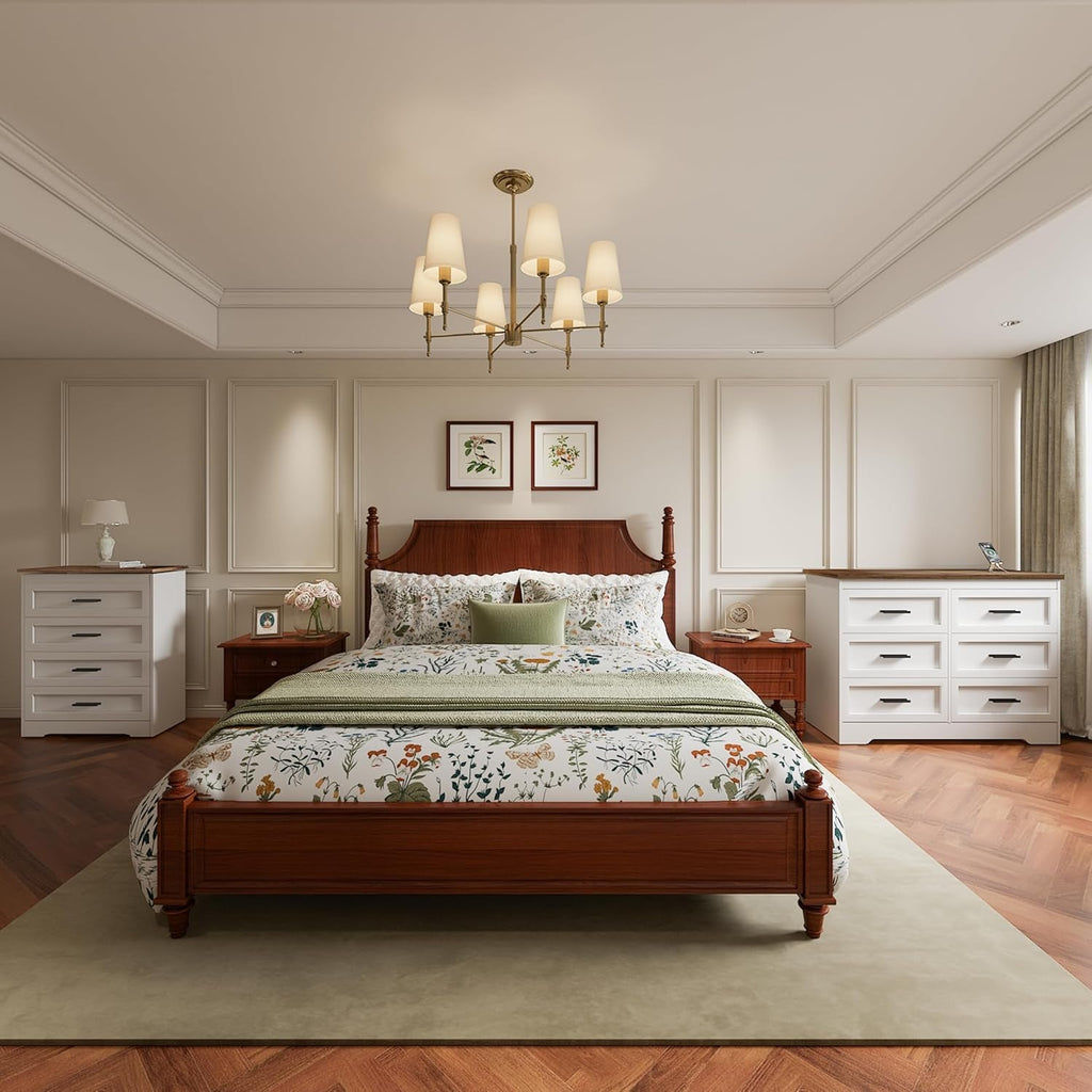 White Dresser With USB Charging Station Elegant Finish