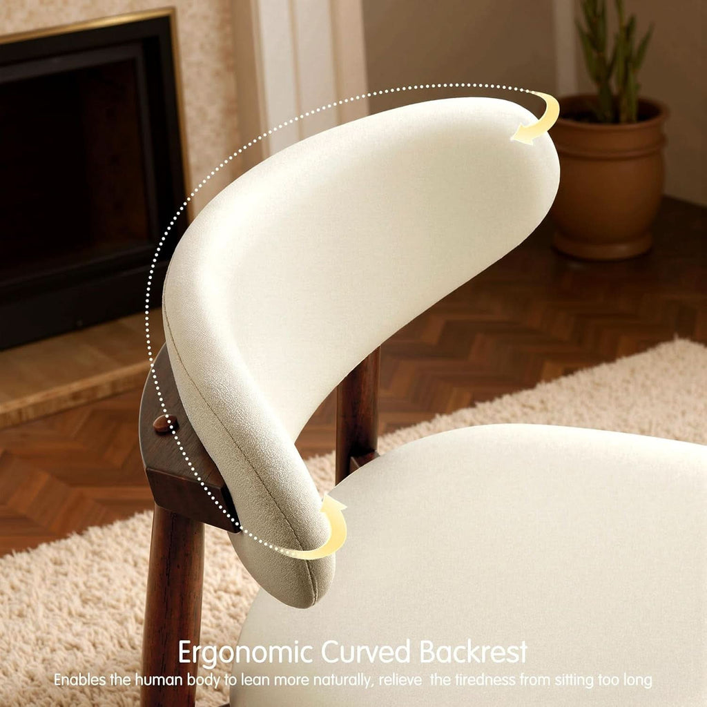 Beige Upholstered Mid Century Modern Dining Chairs