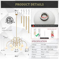 Gold Sputnik Chandelier 52 Inch Radiant Milk Glass Shades
