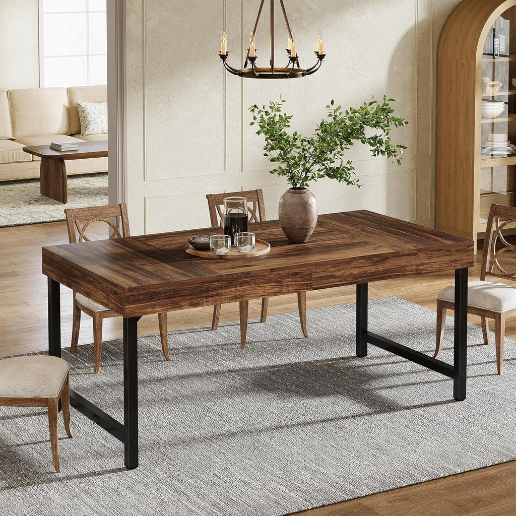Walnut 55 Inch Rectangular Dining Table Construction