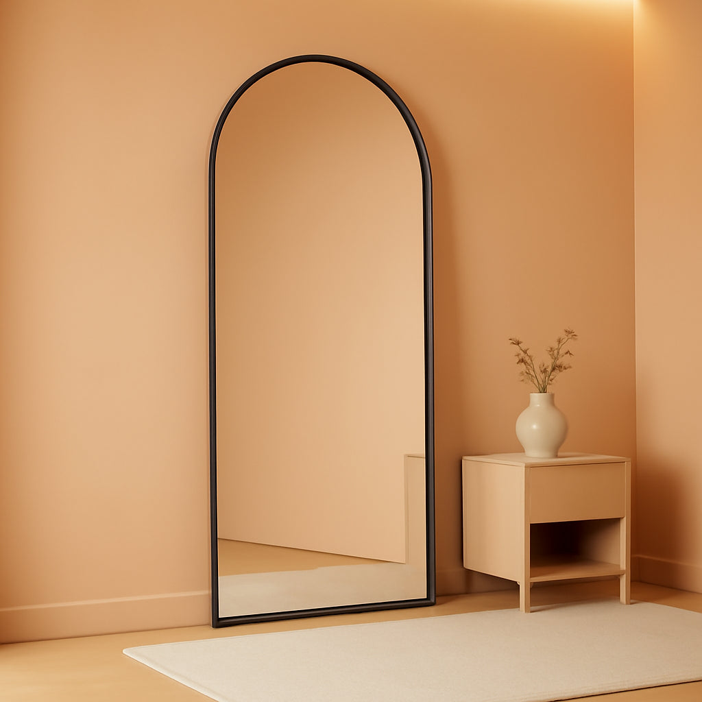 71x32 Black Aluminum Floor standing Full Length Mirror