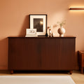 58 Inches Walnut Fluted Sideboard Buffet Cabinetry