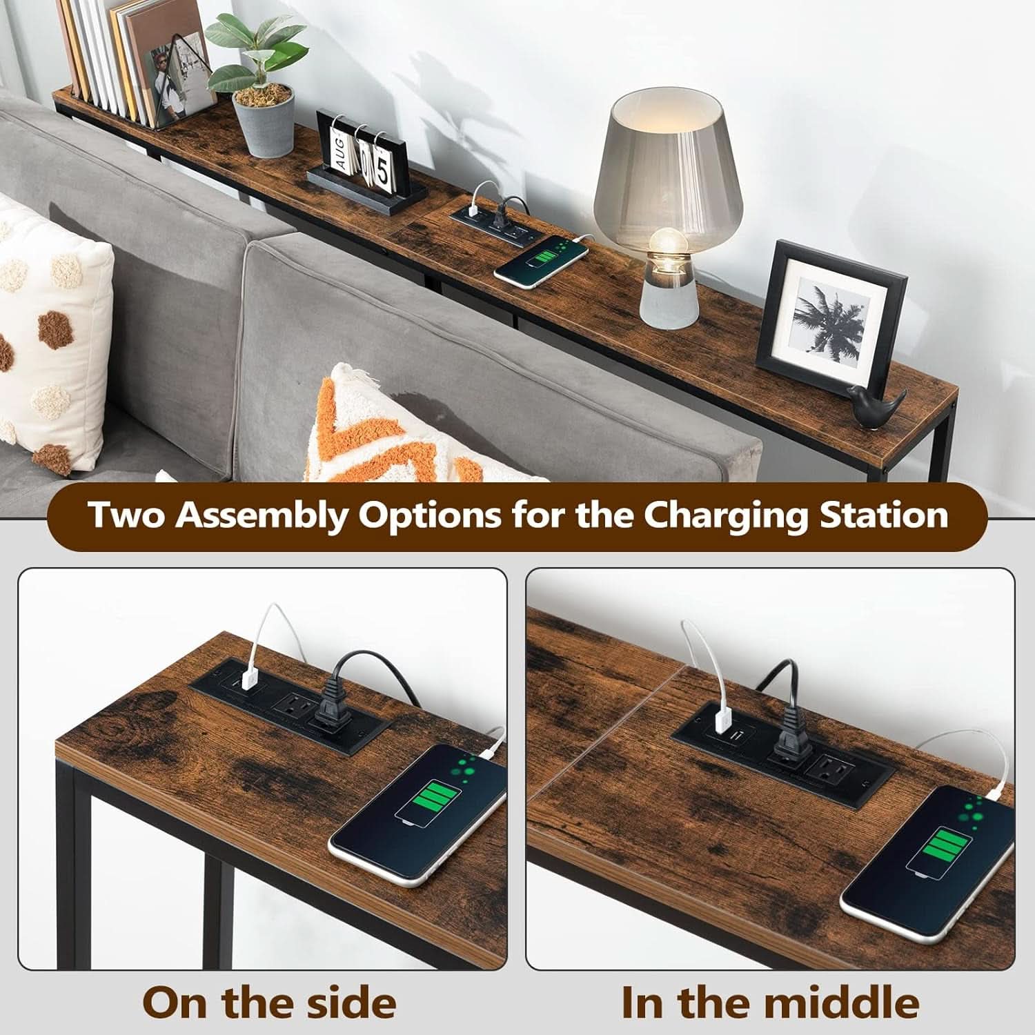 70.9 Inch Industrial Grade Console Table With USB Ports