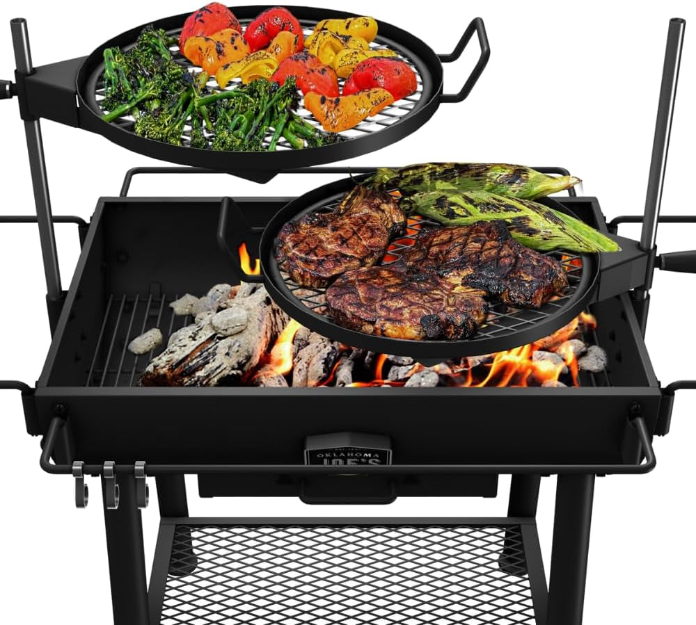 Jet Black Open Fire Barrel Charcoal Grill 480S qIn Cooking Area