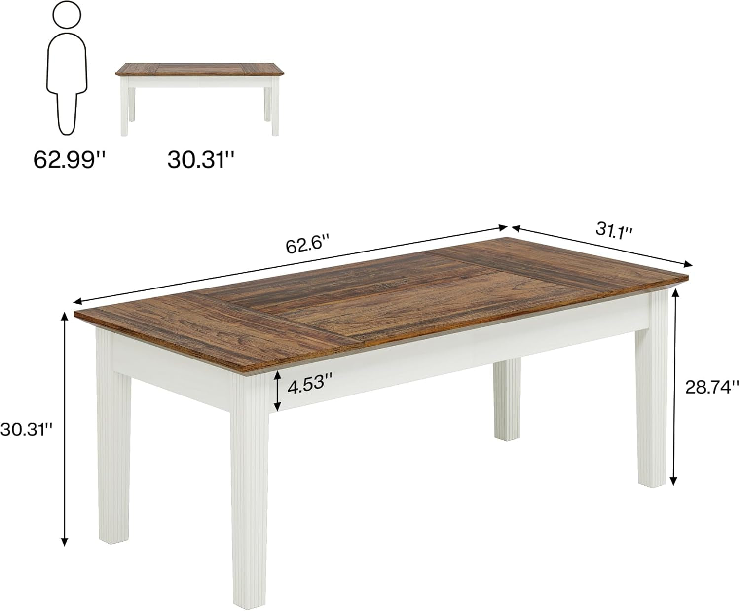 62Inch Computer Desk Work station Solid Wood Construction