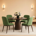 Green Upholstered Dining Chairs in Farmhouse Style
