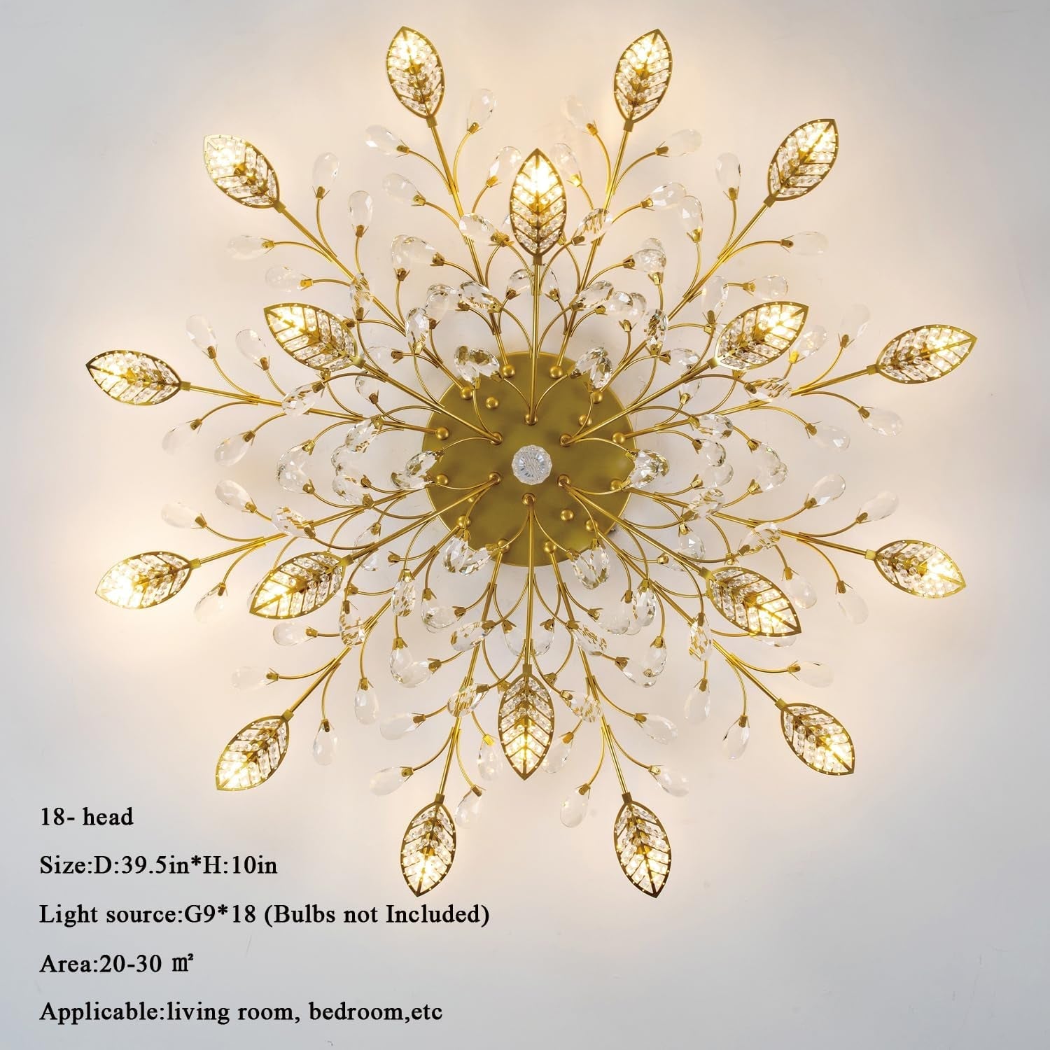 Crystal Luster Ceiling Light Chandelier Semi Flush