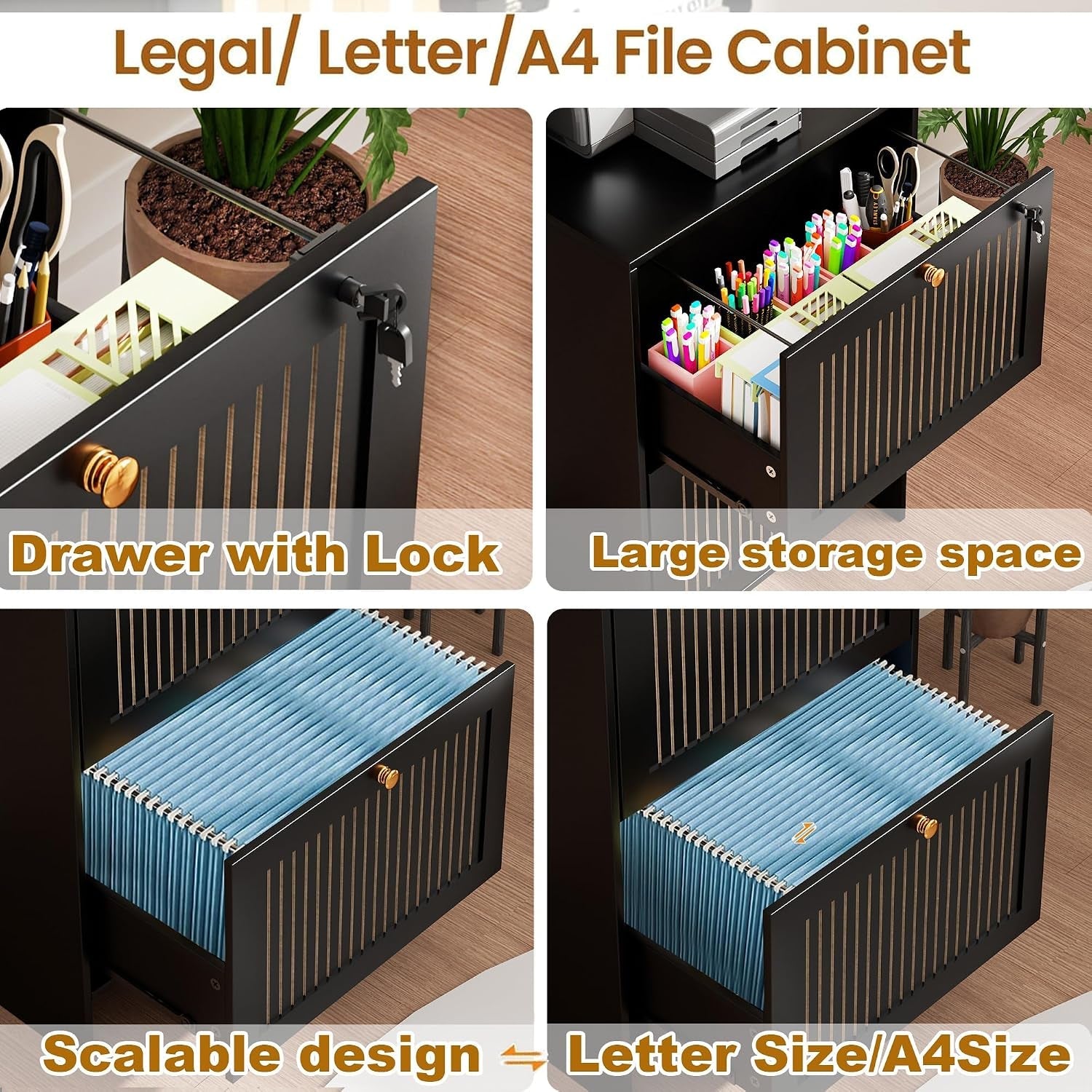 Two Drawer Farmhouse Arched Filing Cabinet Lockable