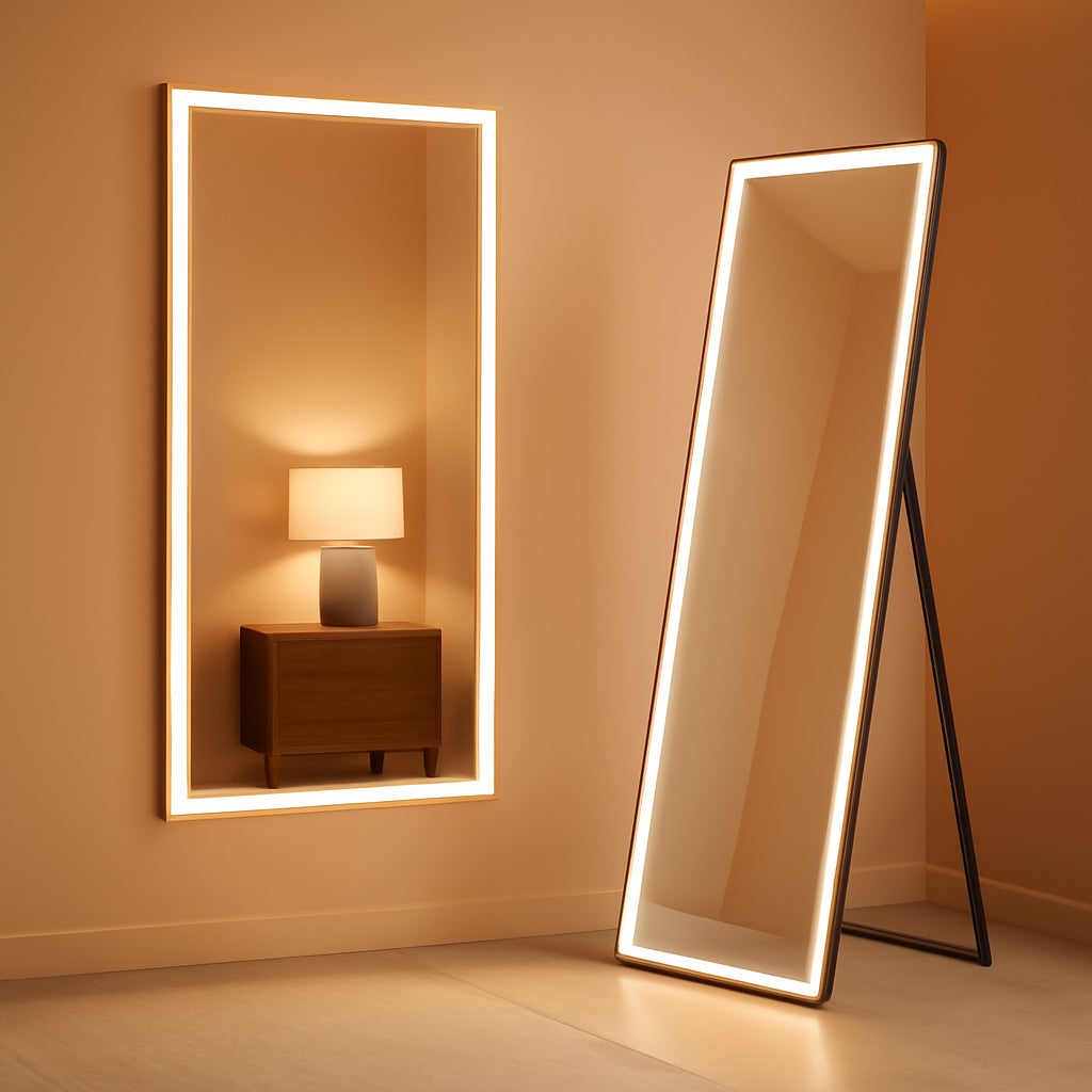 64 Inch LED Floor Mirror Dimmable Lights Full Length