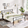 Full Size Traditional Powder Coated Slatted Metal Platform Bed