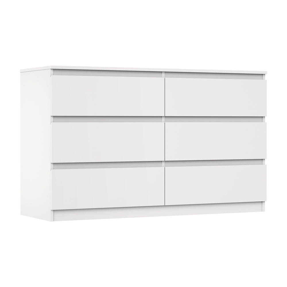 NNEED 6 Chest of Drawers Lowboy Dresser Table Bedroom White