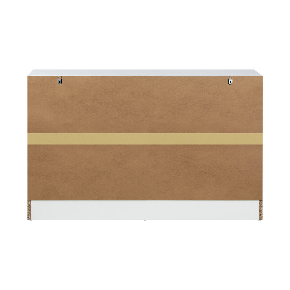NNEED 6 Chest of Drawers Aluminum Handles White